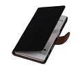 Washed Leer Bookstyle Wallet Case Hoesje - Geschikt voor HTC One E8 Zwart
