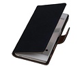 Washed Leer Bookstyle Wallet Case Hoesje - Geschikt voor HTC One E8 Donker Blauw