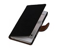 Washed Leer Bookstyle Wallet Case Hoesje - Geschikt voor HTC Desire 700 Zwart