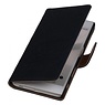 Washed Leer Bookstyle Hoesje voor HTC Desire 616 Donker Blauw
