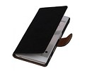 Washed Leer Bookstyle Wallet Case Hoesje - Geschikt voor HTC Desire 500 Zwart