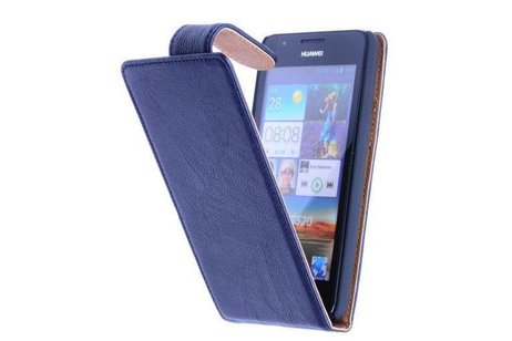 BAOHU Washed Leer Classic Hoesje - Geschikt voor HTC One Mini M4 Zwart