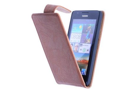 BAOHU Washed Leer Classic Hoesje - Geschikt voor HTC One Mini M4 Bruin