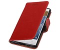 Pull-UP Bookstyle Wallet Case Hoesjes voor Nokia 3 Rood