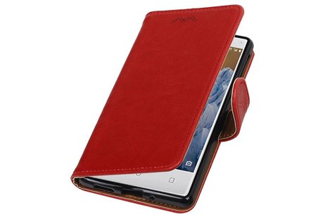 Pull-UP Bookstyle Wallet Case Hoesjes voor Nokia 3 Rood