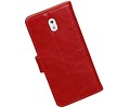 BAOHU Zakelijke Book Case Telefoonhoesje Geschikt voor de Nokia 3 - Portemonnee Hoesje - Pasjeshouder Wallet Case - Rood