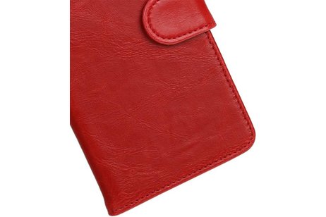 Pull-UP Bookstyle Wallet Case Hoesjes voor Nokia 3 Rood