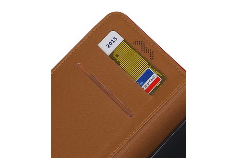 BAOHU Zakelijke Book Case Telefoonhoesje Geschikt voor de Nokia 3 - Portemonnee Hoesje - Pasjeshouder Wallet Case - Rood