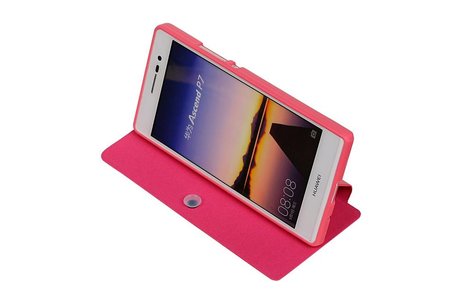 Easy Booktype hoesje voor Huawei Ascend P7 Roze