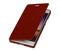 Easy TPU Booktype hoesje voor Huawei Ascend P6 Bruin