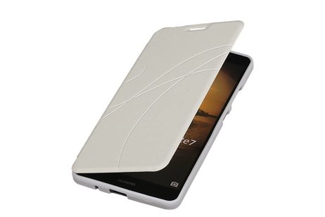 Easy TPU Booktype hoesje voor Huawei Ascend P6 Wit