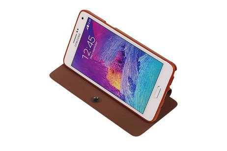 BAOHU Easy Booktype hoesje Geschikt voor Samsung Galaxy Note 4 N910F Bruin