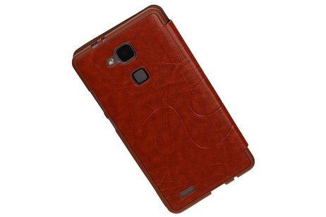 BAOHU Easy Booktype hoesje Geschikt voor Huawei Ascend Mate 7 Bruin