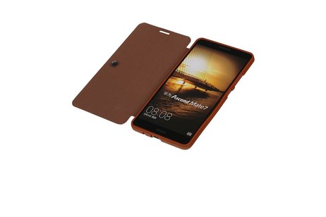 BAOHU Easy Booktype hoesje Geschikt voor Huawei Ascend Mate 7 Bruin
