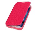 Easy Booktype hoesje voor Galaxy S4 i9500 Roze