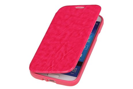 Easy Booktype hoesje voor Galaxy S4 i9500 Roze