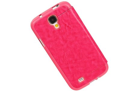 Easy Booktype hoesje voor Galaxy S4 i9500 Roze