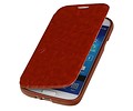 Easy Booktype hoesje voor Galaxy S4 i9500 Bruin