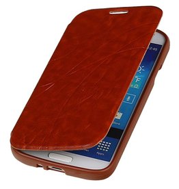 Easy Booktype hoesje voor Samsung Galaxy S4 i9500 Bruin