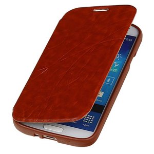 BAOHU Easy Booktype hoesje Geschikt voor Samsung Galaxy S4 i9500 Bruin