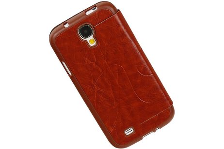 Easy Booktype hoesje voor Galaxy S4 i9500 Bruin