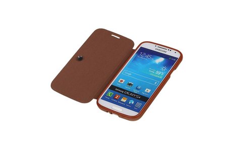 BAOHU Easy Booktype hoesje Geschikt voor Samsung Galaxy S4 i9500 Bruin