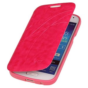 Easy Booktype hoesje voor Galaxy S4 mini i9190 Roze