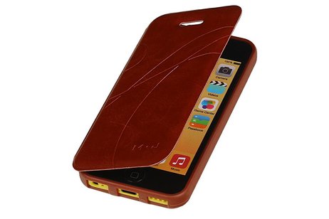 BAOHU Easy Booktype hoesje Geschikt voor iPhone 5C Bruin