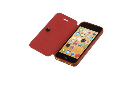 Easy Booktype hoesje voor iPhone 5C Bruin