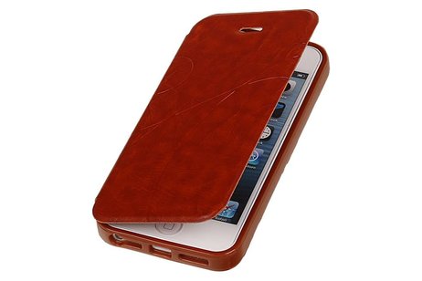 Easy Booktype hoesje voor iPhone 5 / 5S Bruin