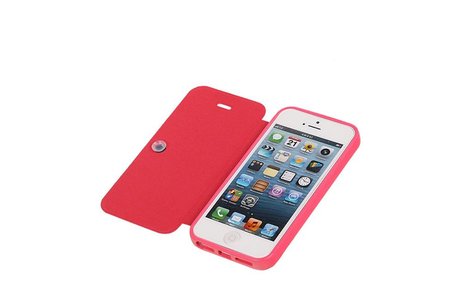 Easy Booktype hoesje voor iPhone 5 / 5S Roze