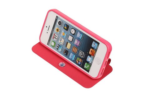 Easy Booktype hoesje voor iPhone 5 / 5S Roze