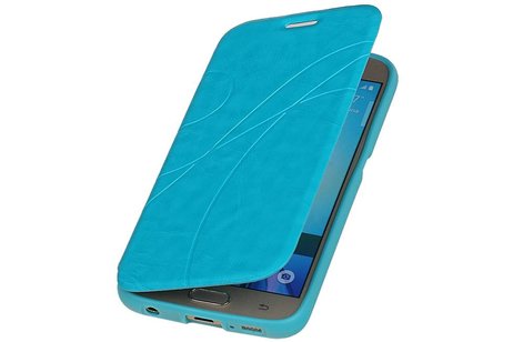BAOHU Easy Booktype hoesje Geschikt voor Samsung Galaxy S6 Edge G925 Turquoise