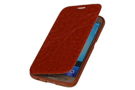 Easy Booktype hoesje voor Galaxy S6 G920F Bruin