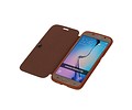 Easy Booktype hoesje voor Galaxy S6 G920F Bruin