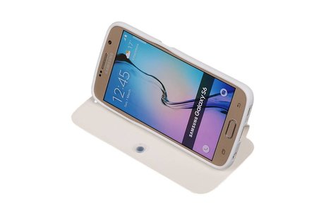 Easy Booktype hoesje voor Galaxy S6 G920F Wit