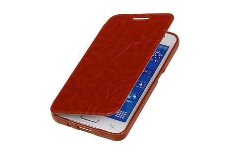 Easy Booktype hoesje voor Galaxy Core II G355H Bruin