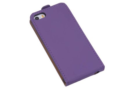 Flip Hoesje voor iPhone 5 / 5s Paars Op=Op Actie!!!