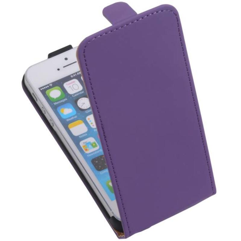 Flip Hoesje voor Apple iPhone 5 / 5s / SE Paars actie -