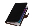 BAOHU Washed Leer Bookstyle Wallet Case Hoesje - Geschikt voor Samsung Galaxy Note 3 Neo Zwart