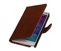 Washed Leer Bookstyle Wallet Case Hoesje - Geschikt voor Samsung Galaxy Note 3 Neo Bruin