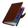 Washed Leer Bookstyle Hoesje voor Samsung Galaxy Note 3 Neo Bruin