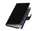 Washed Leer Bookstyle Wallet Case Hoesjes voor Galaxy Note 2 N7100 Zwart