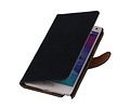 Washed Leer Bookstyle Wallet Case Hoesjes voor Galaxy Note 2 N7100 Donker Blauw