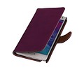 Washed Leer Bookstyle Wallet Case Hoesjes voor Galaxy Note 2 N7100 Paars