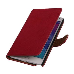 Washed Leer Bookstyle Wallet Case Hoesjes voor Galaxy Note 2 N7100 Roze