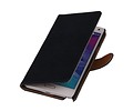Washed Leer Bookstyle Wallet Case Hoesje - Geschikt voor Samsung Galaxy Note 3 N9000 Donker Blauw