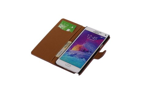 Washed Leer Bookstyle Wallet Case Hoesje - Geschikt voor Samsung Galaxy Note 3 N9000 Paars