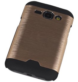 BAOHU Lichte Aluminium Hardcase voor Samsung Galaxy J1 Goud