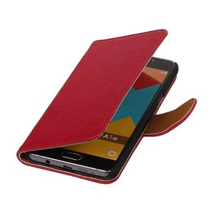 Washed Leer Bookstyle Wallet Case Hoesjes voor Galaxy A7 Roze